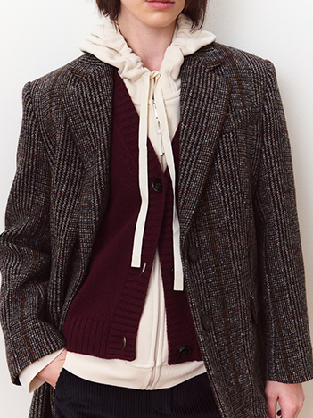 Cappotto corto in tweed di lana
