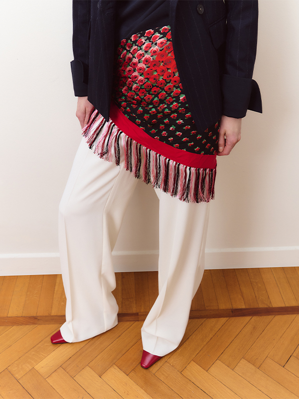 Pantalone fluido in crepe